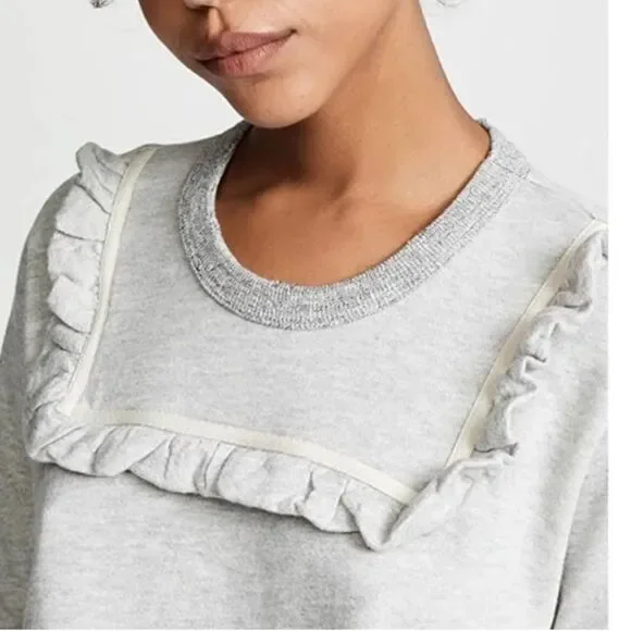 The Great. The Shrunken Bib Sweatshirt Heather Grey Medium - Picture 3 of 14